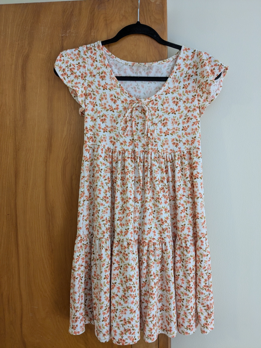 Jessica Simpson Cream Mini Dress with Orange Floral Print